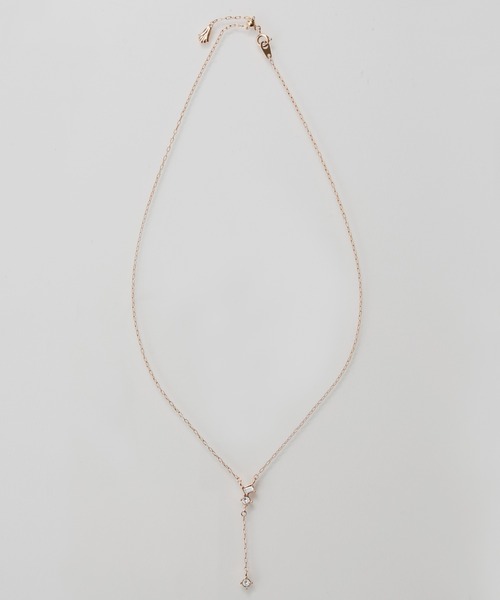 Phoebe(フィービィー)の「【金属アレルギー対応/長さ調節可能】ラディアンスビジューYラインネックレス/Y字/最大全長:47cm/ニッケルフリー(ネックレス・レディース・イエローゴールド/シャンパン・FREE)」の8枚目の写真