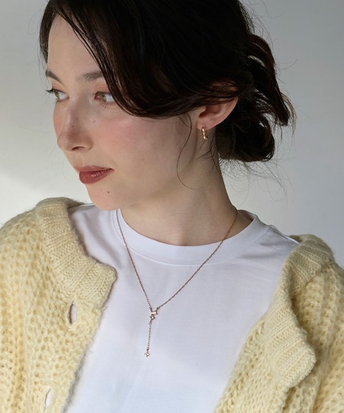 Phoebe(フィービィー)の「【金属アレルギー対応/長さ調節可能】ラディアンスビジューYラインネックレス/Y字/最大全長:47cm/ニッケルフリー(ネックレス・レディース・イエローゴールド/シャンパン・FREE)」の21枚目の写真