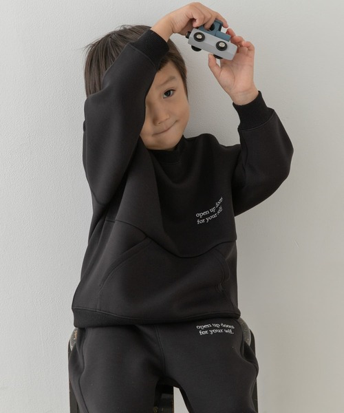 URBAN RESEARCH DOORS（アーバンリサーチドアーズ）の「『セットアップ対応』ダンボールニット切替プルオーバー(KIDS)（Tシャツ/カットソー・キッズ・ブラック/ベージュ・105/120/135）」の14枚目の写真