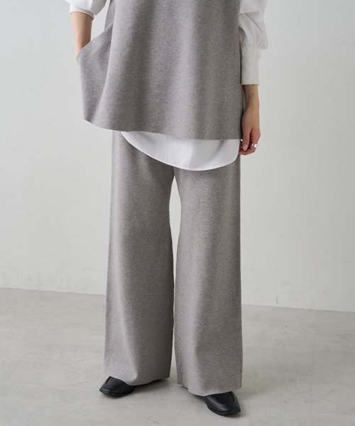 PUAL CE CIN（ピュアルセシン）の「ミラノリブニットフレアパンツ（その他パンツ・レディース・ブラウン/ブラック/グレー系その他・FREE）」の7枚目の写真