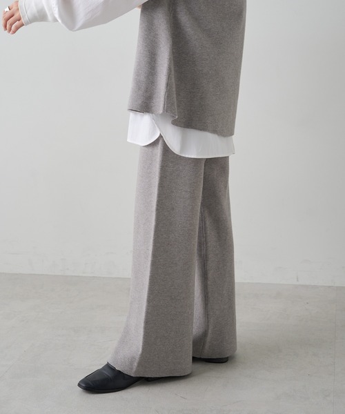 PUAL CE CIN（ピュアルセシン）の「ミラノリブニットフレアパンツ（その他パンツ・レディース・ブラウン/ブラック/グレー系その他・FREE）」の8枚目の写真