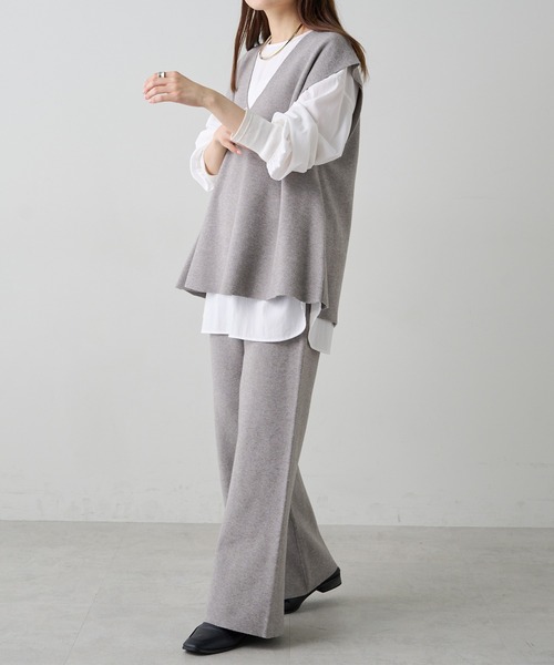 PUAL CE CIN（ピュアルセシン）の「ミラノリブニットフレアパンツ（その他パンツ・レディース・ブラウン/ブラック/グレー系その他・FREE）」の12枚目の写真