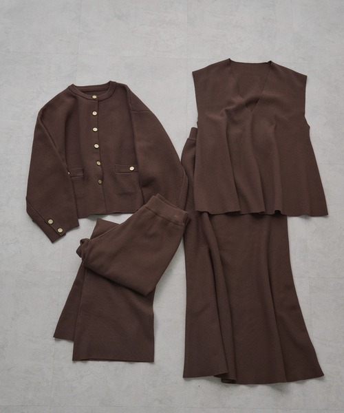 PUAL CE CIN（ピュアルセシン）の「ミラノリブニットフレアパンツ（その他パンツ・レディース・ブラウン/ブラック/グレー系その他・FREE）」の5枚目の写真