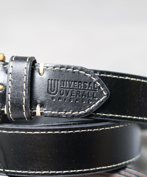 UNIVERSAL OVERALL(ユニバーサルオーバーオール)の「【UNIVERSAL OVERALL(ユニバーサルオーバーオール)】35mmシングルステッチレザーベルト(ベルト・レディース・ダークブラウン/ブラック・FREE)」の5枚目の写真
