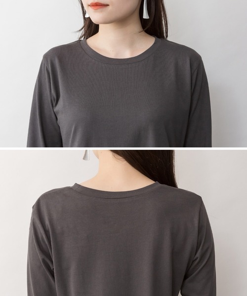 LARU(ラルー)の「裾フレア 長袖 カットソー(Tシャツ/カットソー・レディース・ブラック/オフホワイト/チャコールグレー・M-L)」の22枚目の写真