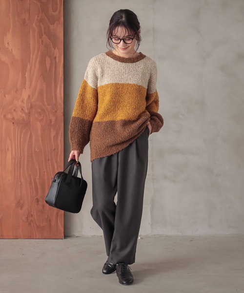 ブークレ配色ニット』（ニット/セーター）｜n'OrLABEL（ノアール