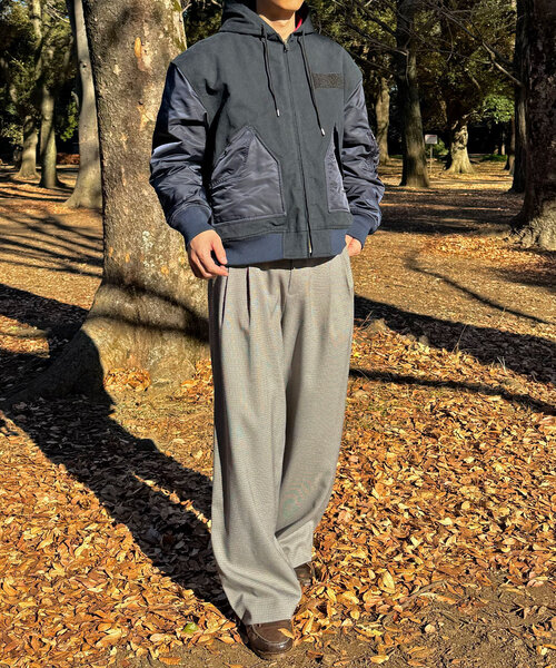 CIAOPANIC(チャオパニック)の「【mi-ry by CIAOPANIC】ワークフーディージャケット(ブルゾン・レディース・オリーブ/ブラック・FREE)」の4枚目の写真