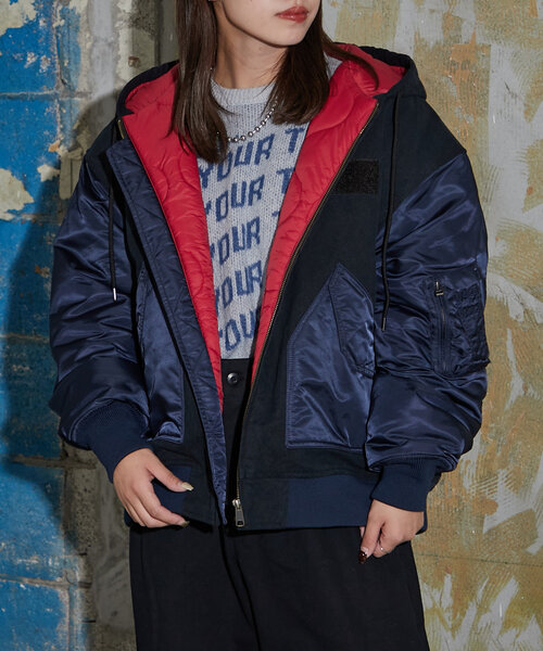 CIAOPANIC(チャオパニック)の「【mi-ry by CIAOPANIC】ワークフーディージャケット(ブルゾン・レディース・オリーブ/ブラック・FREE)」の5枚目の写真