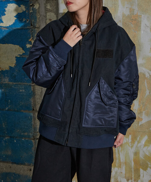 CIAOPANIC(チャオパニック)の「【mi-ry by CIAOPANIC】ワークフーディージャケット(ブルゾン・レディース・オリーブ/ブラック・FREE)」の6枚目の写真