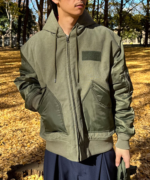 CIAOPANIC(チャオパニック)の「【mi-ry by CIAOPANIC】ワークフーディージャケット(ブルゾン・レディース・オリーブ/ブラック・FREE)」の10枚目の写真