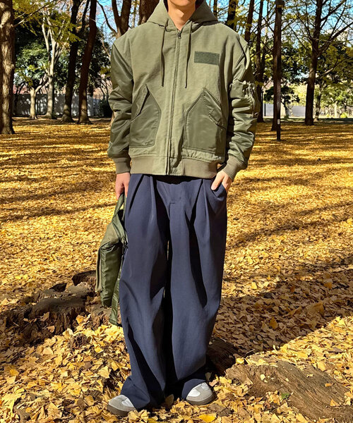 CIAOPANIC(チャオパニック)の「【mi-ry by CIAOPANIC】ワークフーディージャケット(ブルゾン・レディース・オリーブ/ブラック・FREE)」の11枚目の写真