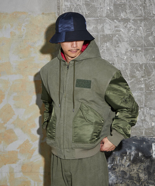 CIAOPANIC(チャオパニック)の「【mi-ry by CIAOPANIC】ワークフーディージャケット(ブルゾン・レディース・オリーブ/ブラック・FREE)」の13枚目の写真