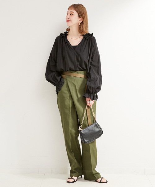 B.C STOCK(ベーセーストック)の「《追加》フリルブラウス(シャツ/ブラウス・レディース・ブラック/ホワイト/ベージュ系その他・FREE)」の5枚目の写真