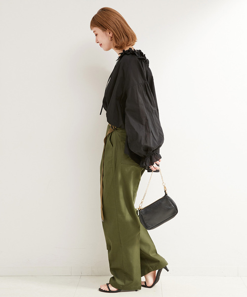 B.C STOCK(ベーセーストック)の「《追加》フリルブラウス(シャツ/ブラウス・レディース・ブラック/ホワイト/ベージュ系その他・FREE)」の6枚目の写真