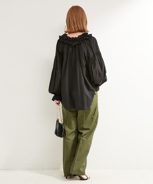 B.C STOCK(ベーセーストック)の「《追加》フリルブラウス(シャツ/ブラウス・レディース・ブラック/ホワイト/ベージュ系その他・FREE)」の11枚目の写真