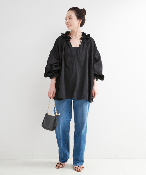 B.C STOCK(ベーセーストック)の「《追加》フリルブラウス(シャツ/ブラウス・レディース・ブラック/ホワイト/ベージュ系その他・FREE)」の14枚目の写真