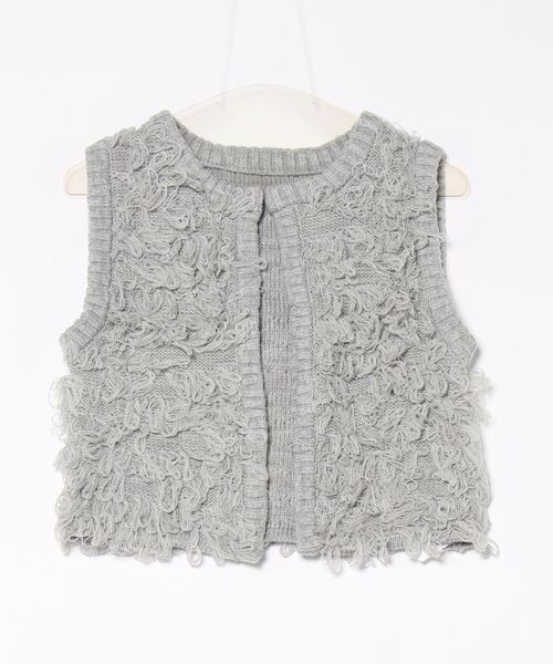STYLEBLOCK（スタイルブロック）の「ループニットクロップドベスト（ベスト・レディース・アイボリー/ブラック/チャコールグレー/ネイビー/グレー・M）」の8枚目の写真