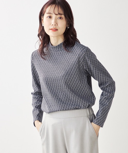 DECOY SINCE 1981(デコイシンスイチキュウハチイチ)の「チェックジャガードプルオーバー(Tシャツ/カットソー・レディース・ピンク/ネイビー・M/L/LL)」の1枚目の写真