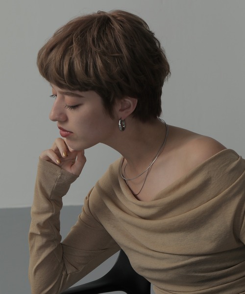 ORLEAN(オルレアン)の「【ORLEAN】 ニュアンスウェーブワンタッチピアス(ピアス(両耳用)・レディース・ゴールド/シルバー・フリー)」の5枚目の写真