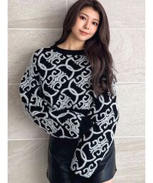 GYDA | Symmetry GYDAチェーンロゴラメニットトップス(ニット/セーター)