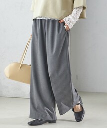 SHIPS | 〈手洗い可能〉ストライプ 細ゴム ワイド ドロスト パンツ(その他パンツ)