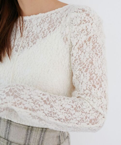 MAJESTIC LEGON（マジェスティックレゴン）の「クルーネックパワショルトップス（Tシャツ/カットソー・レディース・ブラック/アイボリー/ホワイト系その他2・MEDIUM）」の11枚目の写真