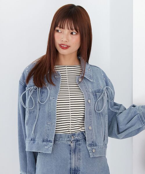 MAJESTIC LEGON（マジェスティックレゴン）の「クルーネックパワショルトップス（Tシャツ/カットソー・レディース・ブラック/アイボリー/ホワイト系その他2・MEDIUM）」の20枚目の写真