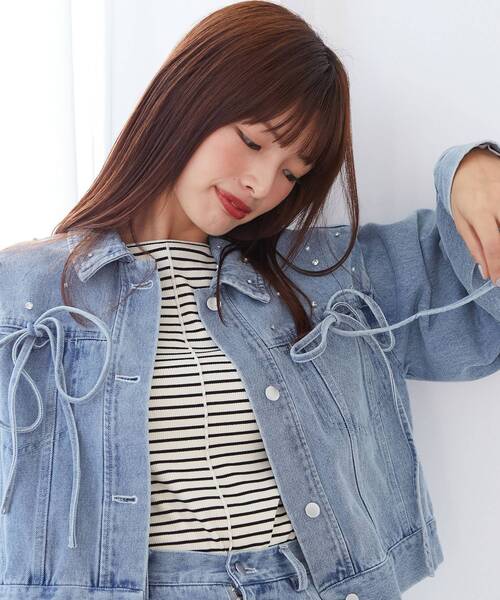 MAJESTIC LEGON（マジェスティックレゴン）の「クルーネックパワショルトップス（Tシャツ/カットソー・レディース・ブラック/アイボリー/ホワイト系その他2・MEDIUM）」の21枚目の写真