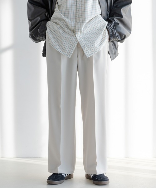 RAGEBLUE（レイジブルー）の「【セットアップ対応】ワイドストレート/イージースラックス（スラックス・メンズ・グレー/ブラック/ホワイト/ベージュ・SMALL/MEDIUM/LARGE）」の2枚目の写真