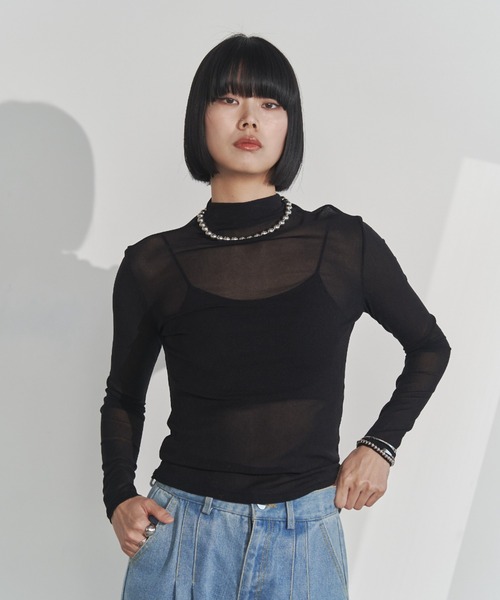 zoe ハイネックトップス ベーシックシアーハイネックトップス（Tシャツ/カットソー