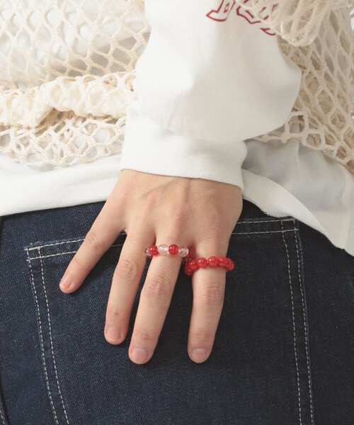 BEAMS BOY(ビームスボーイ)の「丸ビーズ リング 2P(リング・レディース・ブルー/レッド/ホワイト・ONE SIZE)」の3枚目の写真
