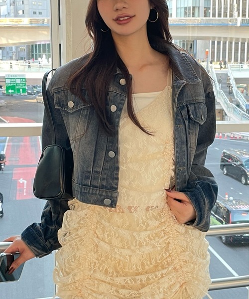 FOREVER 21(フォーエバー トゥエンティーワン)の「【2025SS】オーバーダイGジャン(デニムジャケット・レディース・ネイビー/ブルー・FREE)」の2枚目の写真