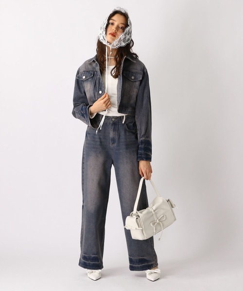 FOREVER 21(フォーエバー トゥエンティーワン)の「【2025SS】オーバーダイGジャン(デニムジャケット・レディース・ネイビー/ブルー・FREE)」の9枚目の写真