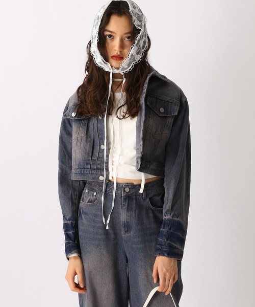 FOREVER 21(フォーエバー トゥエンティーワン)の「【2025SS】オーバーダイGジャン(デニムジャケット・レディース・ネイビー/ブルー・FREE)」の11枚目の写真