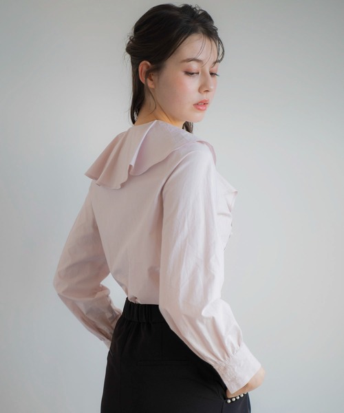 NOELA（ノエラ）の「フリルタックブラウス（シャツ/ブラウス・レディース・ピンク/サックスブルー/オフホワイト・フリー）」の12枚目の写真