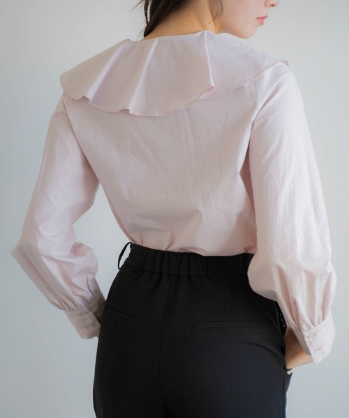 NOELA（ノエラ）の「フリルタックブラウス（シャツ/ブラウス・レディース・ピンク/サックスブルー/オフホワイト・フリー）」の13枚目の写真