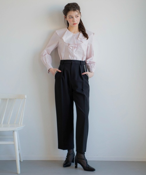 NOELA（ノエラ）の「フリルタックブラウス（シャツ/ブラウス・レディース・ピンク/サックスブルー/オフホワイト・フリー）」の14枚目の写真