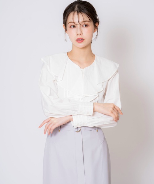 NOELA（ノエラ）の「フリルタックブラウス（シャツ/ブラウス・レディース・ピンク/サックスブルー/オフホワイト・フリー）」の22枚目の写真