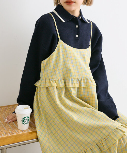 w closet(ダブルクローゼット)の「刺繍ポロニット(ニット/セーター・レディース・アイボリー/ネイビー/レッド・FREE)」の2枚目の写真