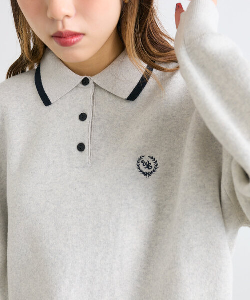 w closet(ダブルクローゼット)の「刺繍ポロニット(ニット/セーター・レディース・アイボリー/ネイビー/レッド・FREE)」の8枚目の写真