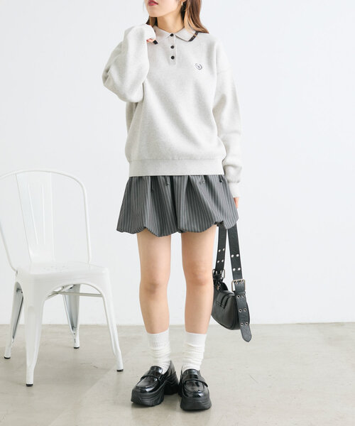 w closet(ダブルクローゼット)の「刺繍ポロニット(ニット/セーター・レディース・アイボリー/ネイビー/レッド・FREE)」の9枚目の写真