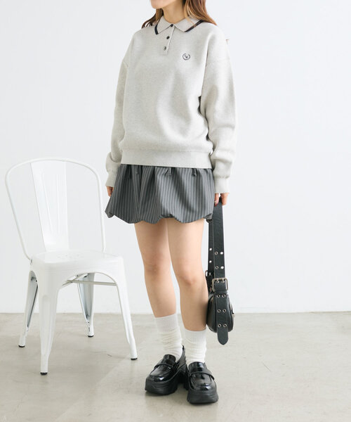 w closet(ダブルクローゼット)の「刺繍ポロニット(ニット/セーター・レディース・アイボリー/ネイビー/レッド・FREE)」の10枚目の写真
