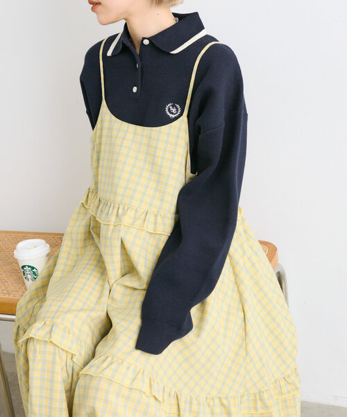 w closet(ダブルクローゼット)の「刺繍ポロニット(ニット/セーター・レディース・アイボリー/ネイビー/レッド・FREE)」の14枚目の写真