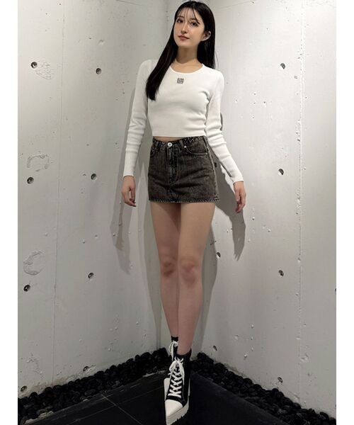 GYDA(ジェイダ)の「GYGYプレートニットトップス(ニット/セーター・レディース・シルバー/その他1/ブラック/オフホワイト・FREE)」の8枚目の写真