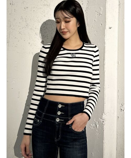 GYDA(ジェイダ)の「GYGYプレートニットトップス(ニット/セーター・レディース・シルバー/その他1/ブラック/オフホワイト・FREE)」の11枚目の写真