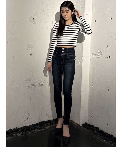 GYDA(ジェイダ)の「GYGYプレートニットトップス(ニット/セーター・レディース・シルバー/その他1/ブラック/オフホワイト・FREE)」の12枚目の写真