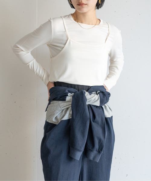 hwyl(ヒュイル)の「2WAYロングTシャツ(Tシャツ/カットソー・レディース・アイボリー/ブラック・FREE)」の3枚目の写真