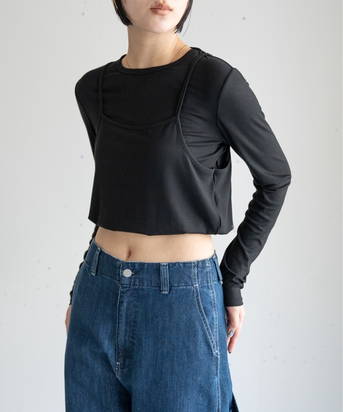 hwyl(ヒュイル)の「2WAYロングTシャツ(Tシャツ/カットソー・レディース・アイボリー/ブラック・FREE)」の12枚目の写真