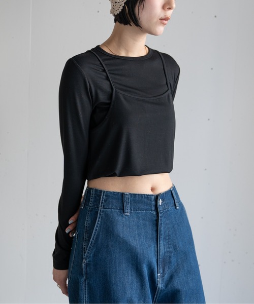 hwyl(ヒュイル)の「2WAYロングTシャツ(Tシャツ/カットソー・レディース・アイボリー/ブラック・FREE)」の13枚目の写真