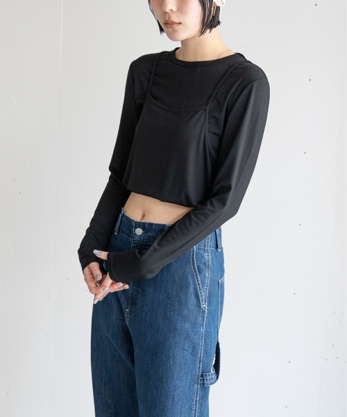 hwyl(ヒュイル)の「2WAYロングTシャツ(Tシャツ/カットソー・レディース・アイボリー/ブラック・FREE)」の14枚目の写真